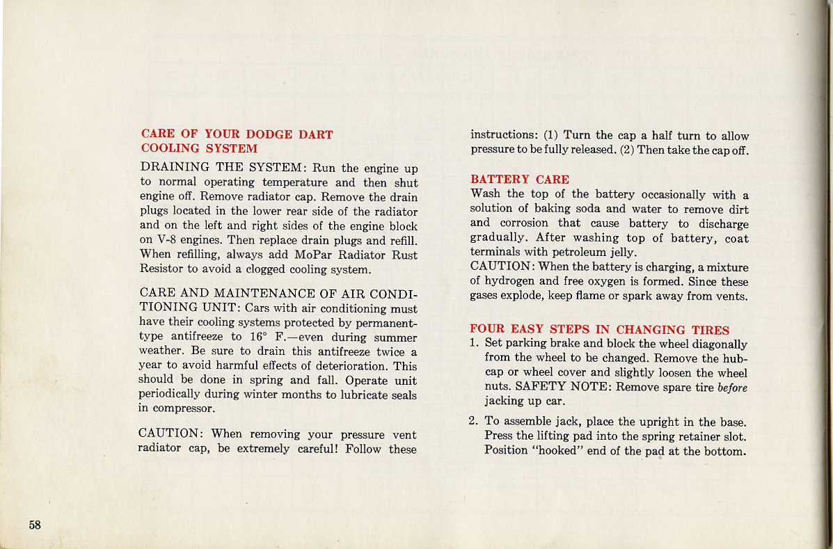 1960 Dodge Dart Owners Manual Page 43